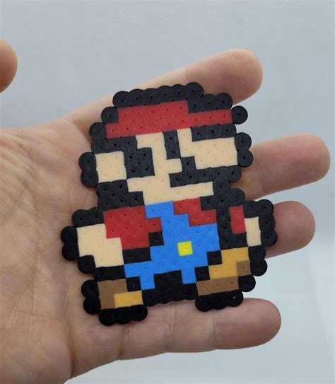 Mario Perler Bead Art Pixel Art Mario Bead Sprite 8 Bit Etsy Uk