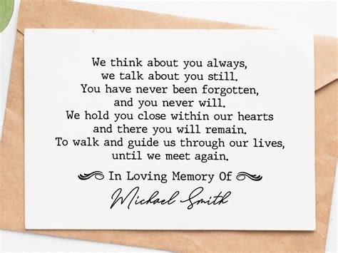 Sympathy Card In Loving Memory Personalized Card Bereavement Card