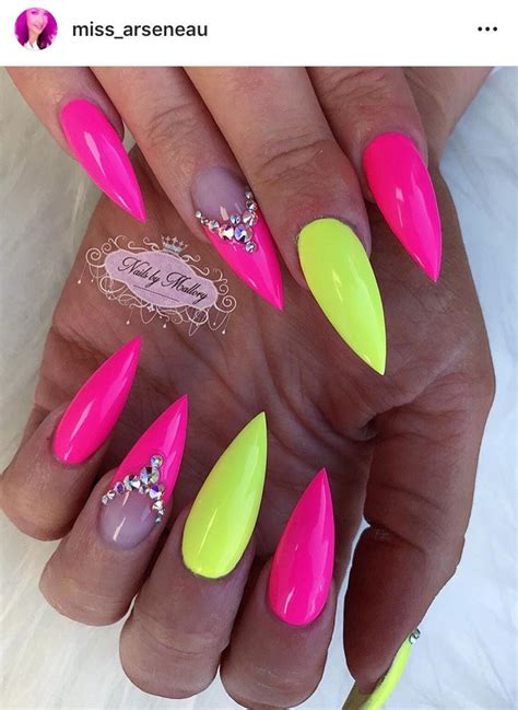 Neon Pink And Yellow Nails Neon Yellow Is The Colour Of Summer 2020