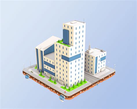 Low Poly City Buildings 3d Model In Cityscapes 3dexport
