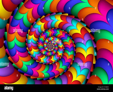 Beautiful Psychedelic Rainbow Spiral Stock Photo Alamy