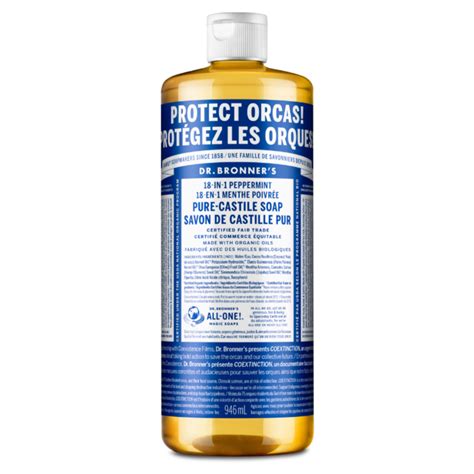 Dr Bronners 18 In 1 Pure Castile Liquid Soap Peppermint 946ml