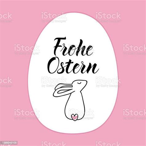 German Text Happy Easter Lettering Calligraphy Vector Illustration Frohe Ostern Stock
