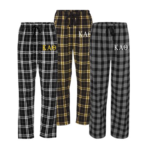 Kappa Alpha Theta Sorority Embroidered Flannel Pants Loungewear Comfy