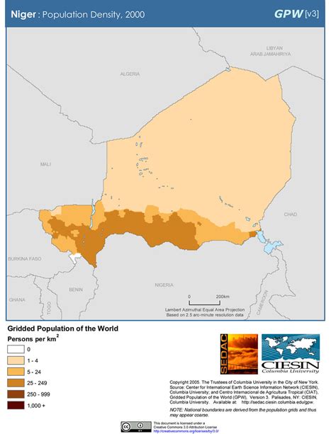 Niger Population Density 2000 Sedacmaps Flickr