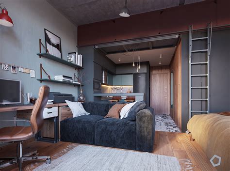 Chic Small Studio Apartment Use A Space Splendidly To Make It Looks