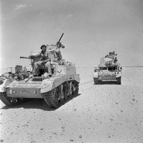 British Army North Africa 1942 E 14119 A Stuart Tank Towing Another