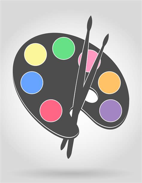 Icon Palette For Paints And Brush Vector Illustration 510656 Vector Art