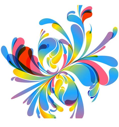 Abstract Vector Colorful Floral Design Illustration Free Vector