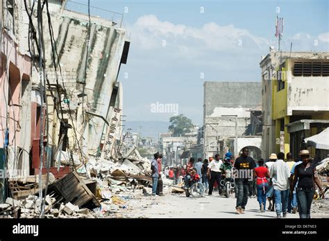 January 2010 Earthquake Damage Downtown Port Au Prince Haiti