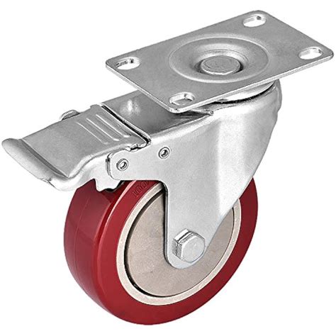 4 Swivel Rubber Caster Wheels With Safety Dual Locking Heavy Duty 1200lbs Set Ebay