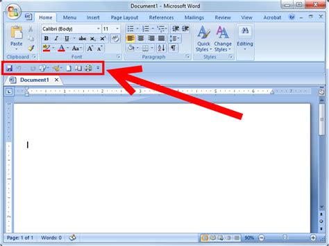 How To Customize The Quick Access Toolbar In Microsoft Word Windows 7