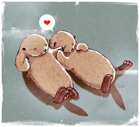 Cute Otter Otter Love Illustration Inspiration Illustration Art