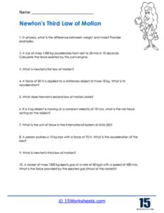 Forces And Motion Worksheets Worksheets