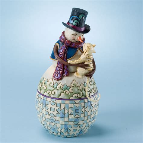 The Collectors Hub Jim Shore Snowman With Cat Figurine 4495