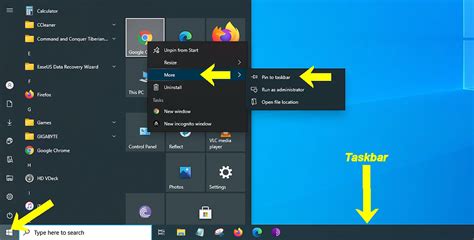 Windows 10 Pin An App To The Taskbar