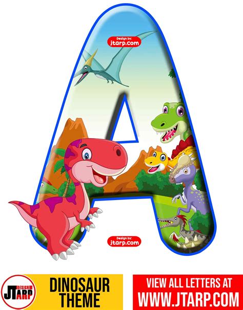 Letter A Free Printable Dinosaur Alphabet Letters