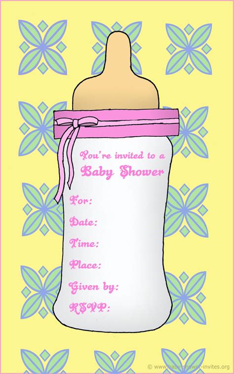 Free printable pink baby shower invitation card. Free Printable Baby Bottle Baby Shower Invitation Template ...