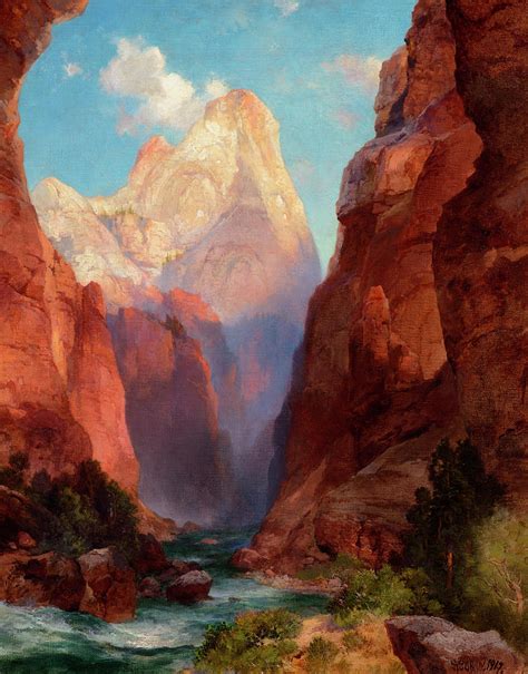 The Rio Virgin Southern Utah Painting By Thomas Moran Fine Art America