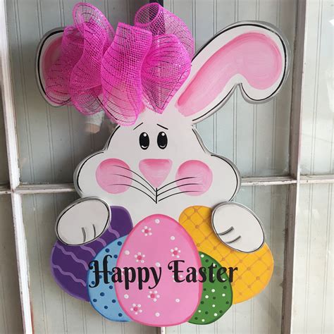 Easter Bunny Door Decorations Easter Bunny Door Wreath Front Etsy