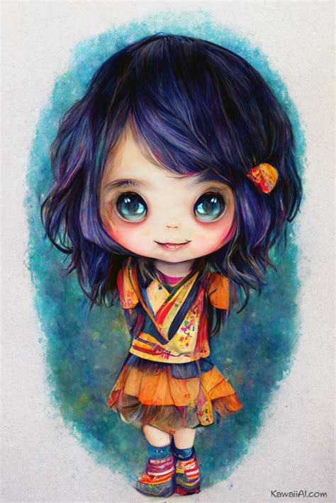 Cute Chibi Anime Girl Artistic Image Kawaii Ai