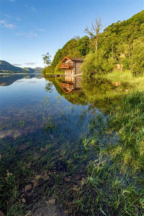 Boathouse Reflections At Lake Stock Photo Image Of Landscape Color