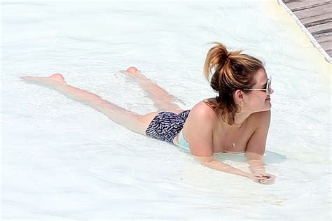 Lucy Hale In Bikini At A Pool At Her Hotel In Brazil