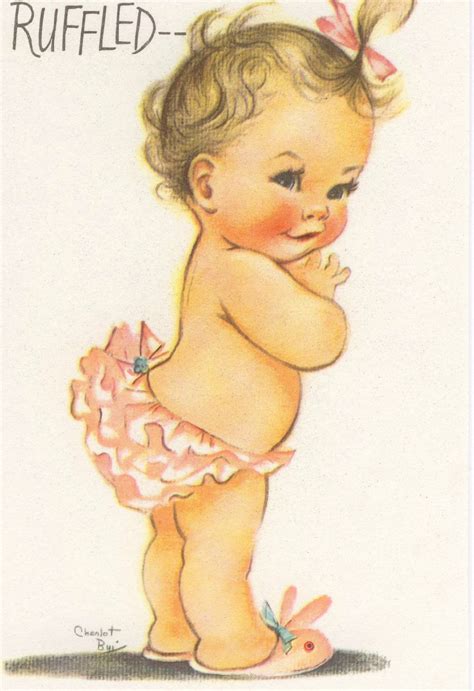 Vintage Charlot Byj Birthday Card Cute Little Baby Girl Vintage