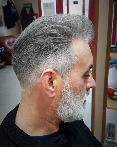 Gray Slick Back Hairstyle For Older Men Mens Slicked Back Hairstyles