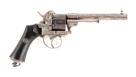 Lot Detail A Large Caliber Antique Pinfire Double Action Revolver