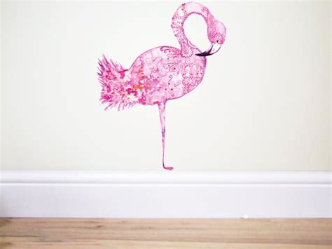 Flamingo Wall Decal Tropical Wall Decal Pink Etsy