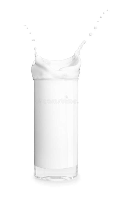 Glass Of Milk With Splash Stock Photo Image Of Glass 142194700