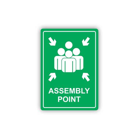 Green Assembly Point Symbolic Sign Printed On White Acp 297 X 210mm