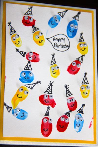 Fingerprint Birthday Cards Homemade Birthday Cards Teacher Birthday