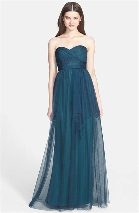 Amsale Draped Tulle Gown Pacific Fancy Dresses Long Strapless Dress