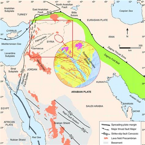 Simplified Map Showing The Main Tectonic Structures Of The Arabian
