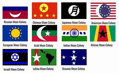 Flags Countries Space Treaty Outer Colonized Earth