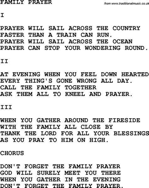 In telugu and english… all posts in prayer songs. Country, Southern and Bluegrass Gospel Song Family Prayer ...