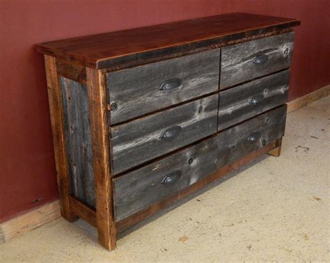 Weathered Gray Wood Six Drawer Dresser Vienna Woodworks Rustic