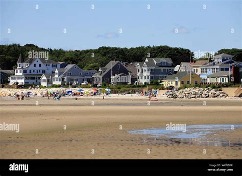 Higgins Beach During Low Tide Hourscarboroughmaineusa Stock Photo