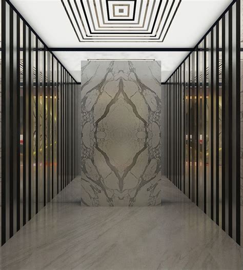 Who Needs Artwork When You Have A Striking Book Matched Marble Lobby