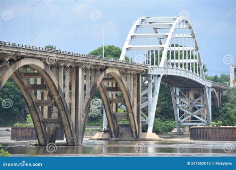 Steel Bridge Over The Arkansas River On Scenic Hwy 23 In Ozark Arkansas