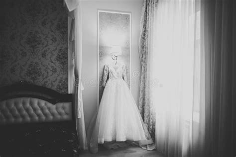 the perfect wedding dress in the room of the bride stock image image of fancy flower 202827137