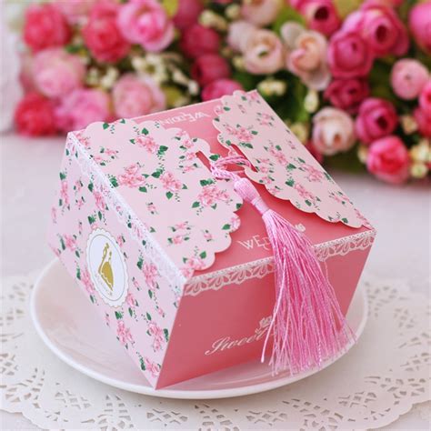 200pcslot Paper T Candy Box Wedding T Box Small Colorful Floral