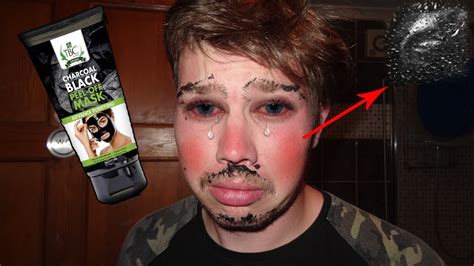 The Worlds Most Painful Charcoal Face Mask He Cryed Youtube