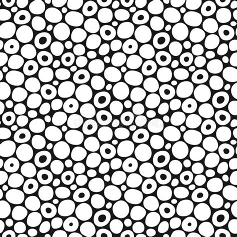 Rounded Spots Seamless Pattern Freehand Pattern Black And White