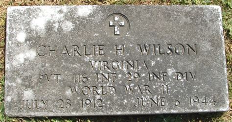 116th Infantry Regiment Roll Of Honor Pvt Charlie Harvey Wilson