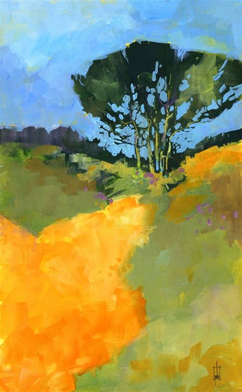 Original Semi Abstract Landscape Painting October Heath