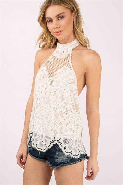 Above All Lace Halter Top In White Lace Halter Top Summer Halter Tops Fashion