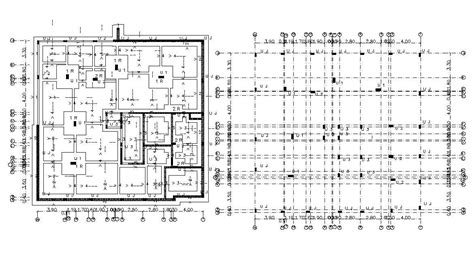 D Cad Drawing Of Foundation Layout Plan Autocad Software Cadbull My